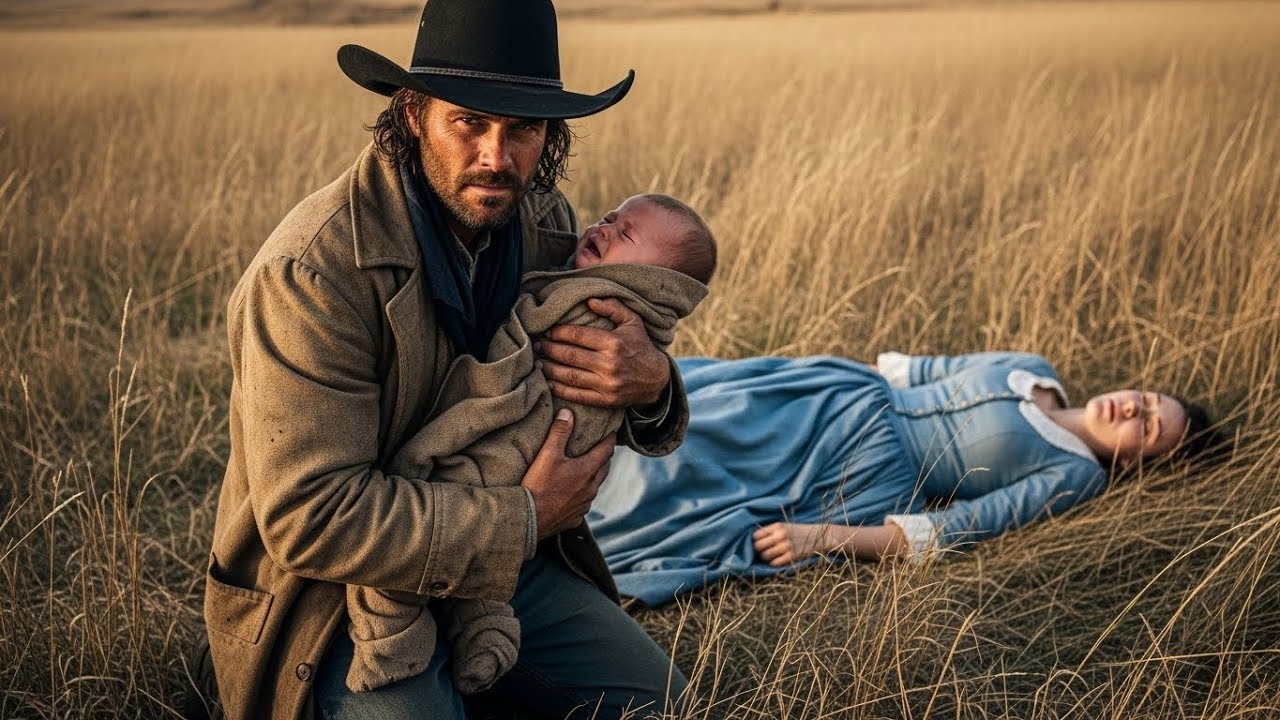 Her Baby Cried From Hunger in the Grass — The Cowboy Took Off His Coat and Changed Everything