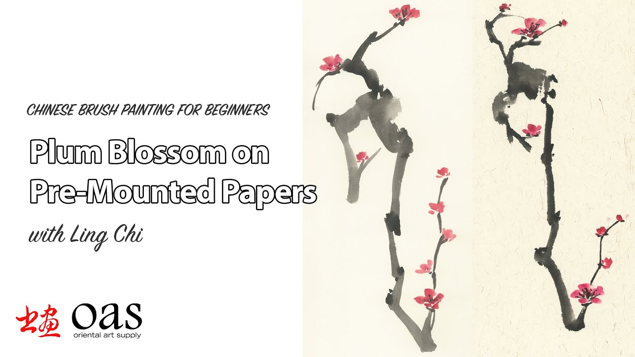 Plum Blossom on Pre-Mounted Papers - Chinese Brush Painting for Beginners