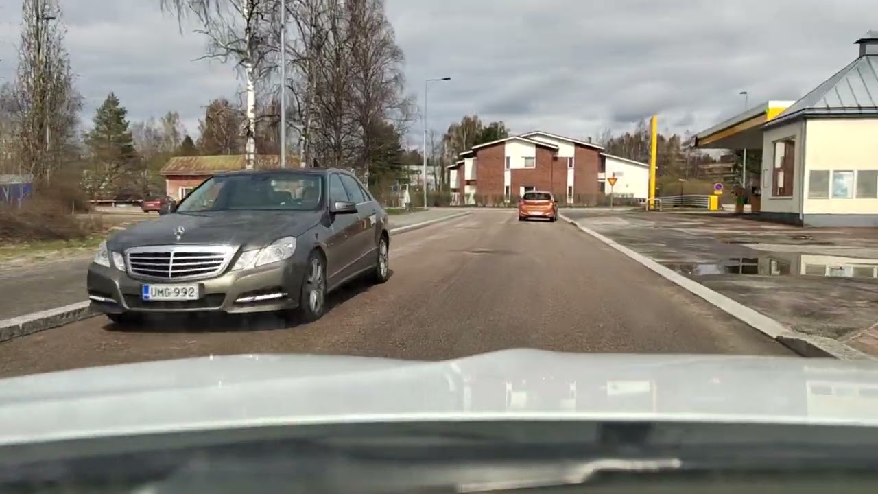 First may eve sightseingdrive in Erkonkatu street, Orimattila muncipality, Southern Finland 30.4.23