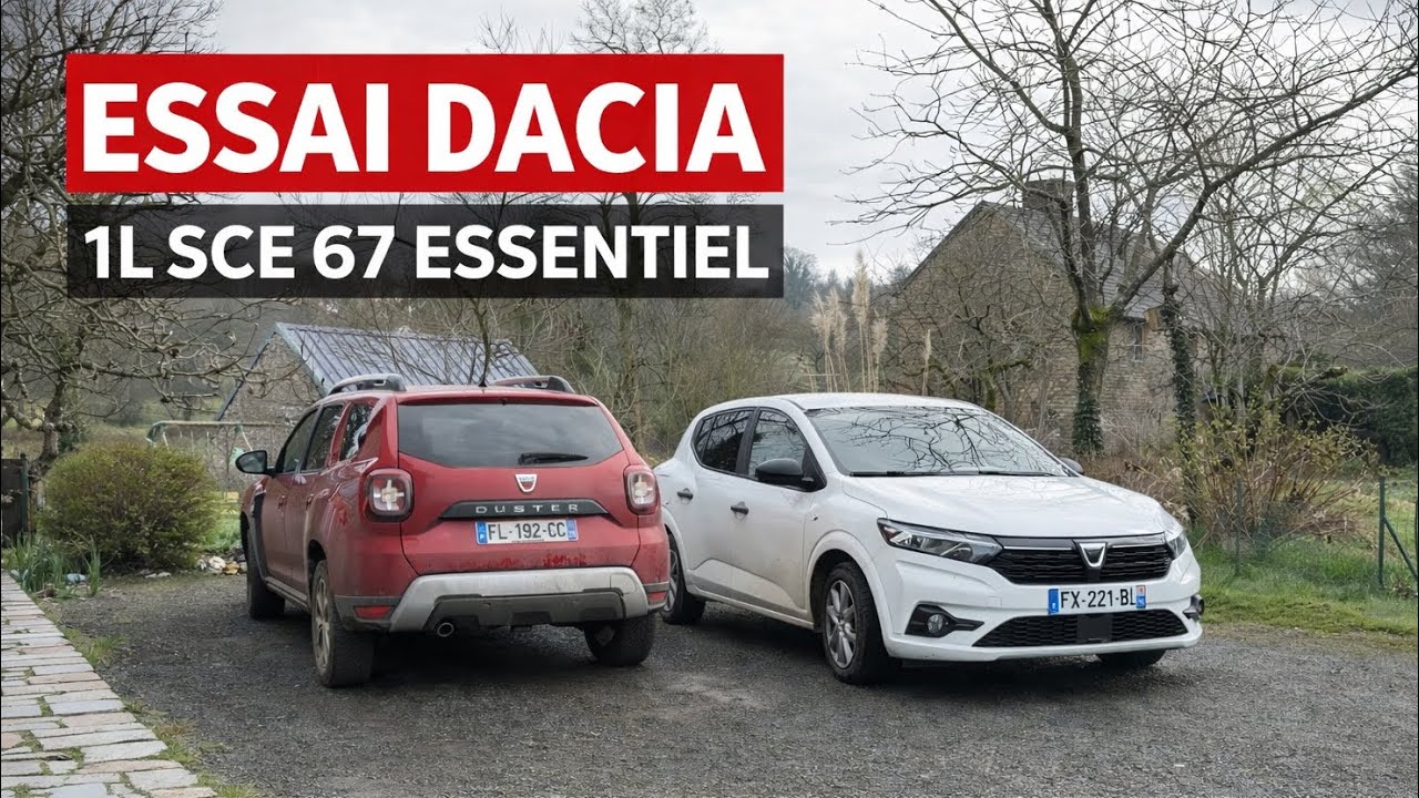 DACIA SANDERO 1l essentiel 67 ch ( essai routier + duster ) 4k