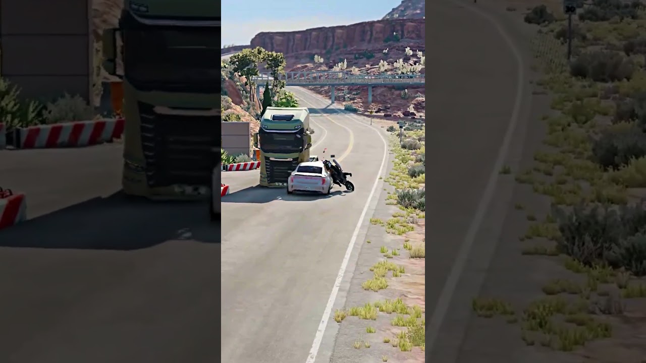 Realistic Highway Car Crashes #138