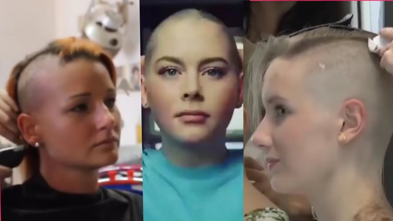 Amazing balhead girls/ full girl headshave /  Headshave.Ladies Head shave 2021