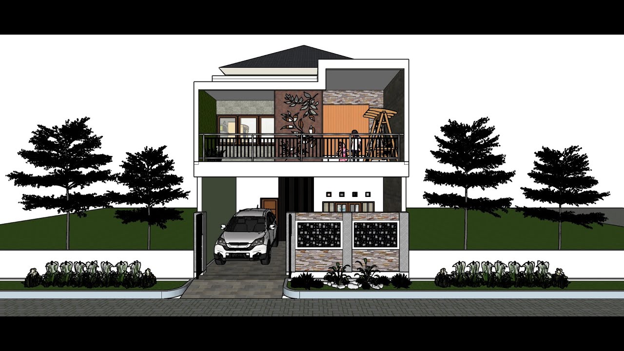 Design Rumah 2 Lantai Ukuran Tanah 7x15 meter (24 08 2025)