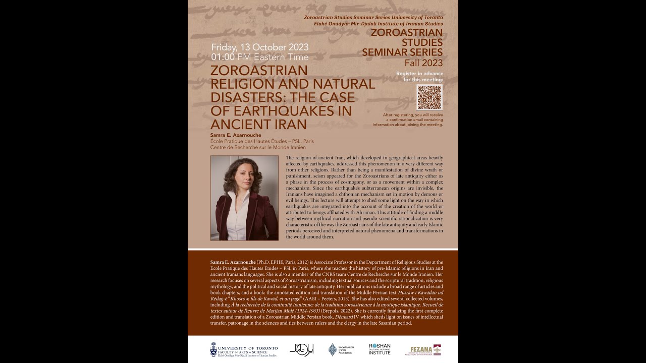 Zoroastrian Religion and Natural Disasters by Dr. Samra E. Azarnouche