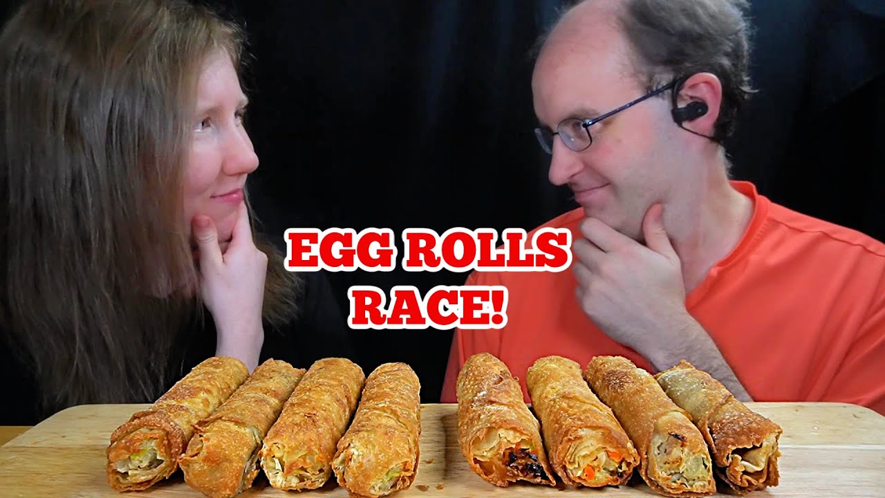 ASMR EGG ROLLS RACE MUKBANG EATING SOUNDS