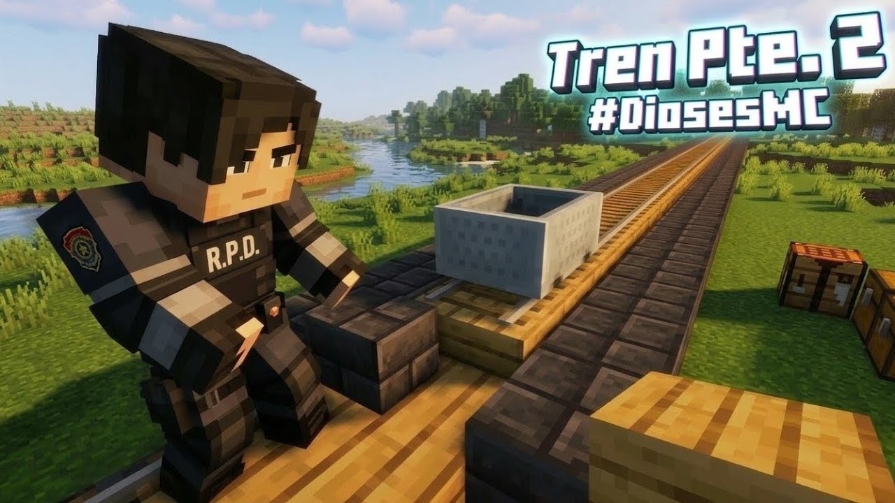Día de construcción. Le ponemos las vías al tren... Minecraft en DiosesMC 