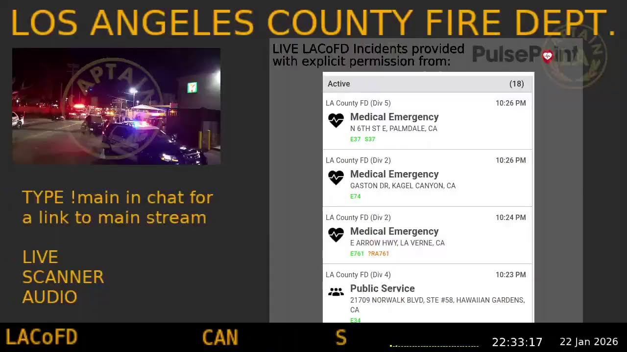 22-Jan-2026 Stream 9 - LACoFD - LA Captain - Ninth Scanner Feed ARCHIVE -  - Stream 9