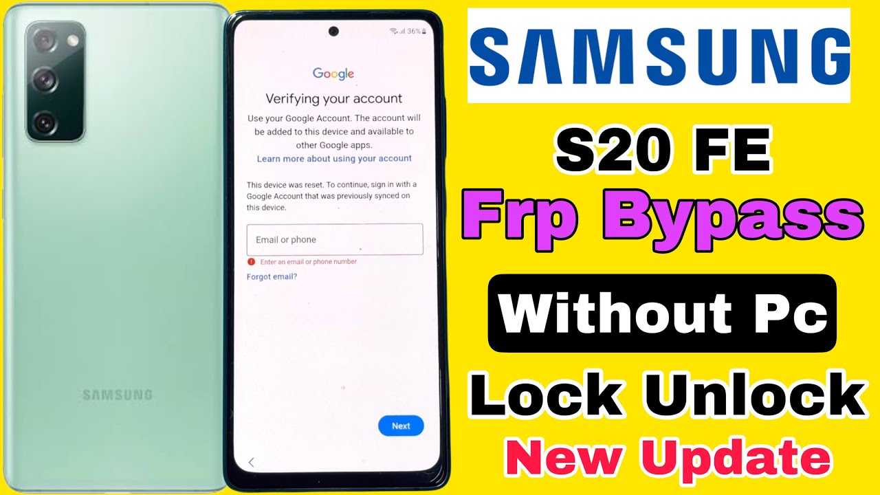 Samsung S20 FE Frp Bypass | Without Pc | Google Account Lock Unlock - Android 14/15 New Update 2025