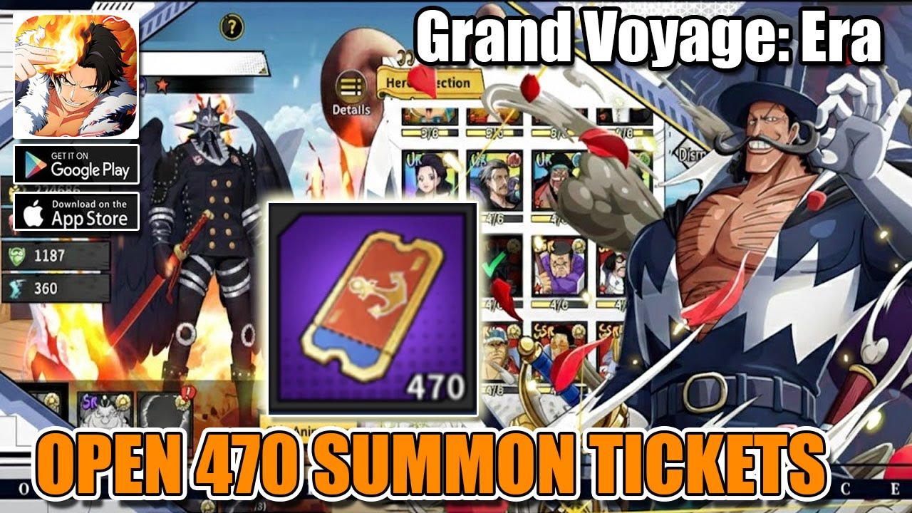 Grand Voyage: Era | Gameplay Open 470 Summon Tickets | One Piece Android iOS