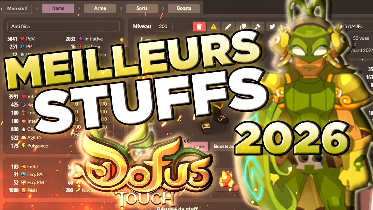 PR&Eacute;SENTATION DE TOUS LES MEILLEURS STUFFS 2026 SUR DOFUS TOUCH (en roublard)