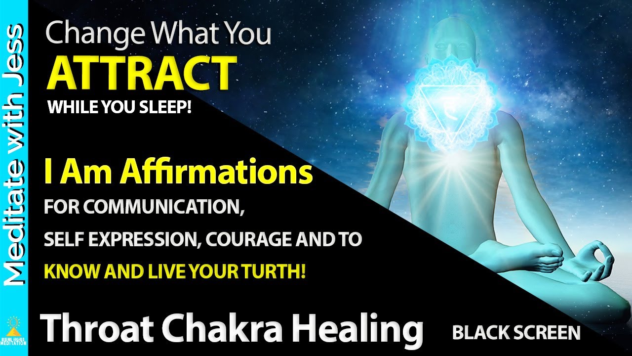 I Am Affirmations | Communication, Self-Expression & Truth. Black screen Healing The Throat Chakra