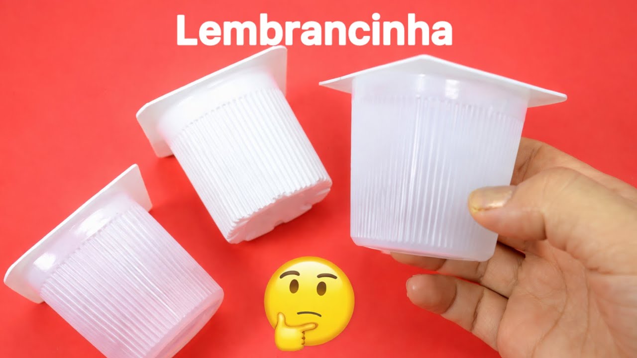 Faça lembrancinha linda, fácil e rápida com pote de iogurte - DIY 💕