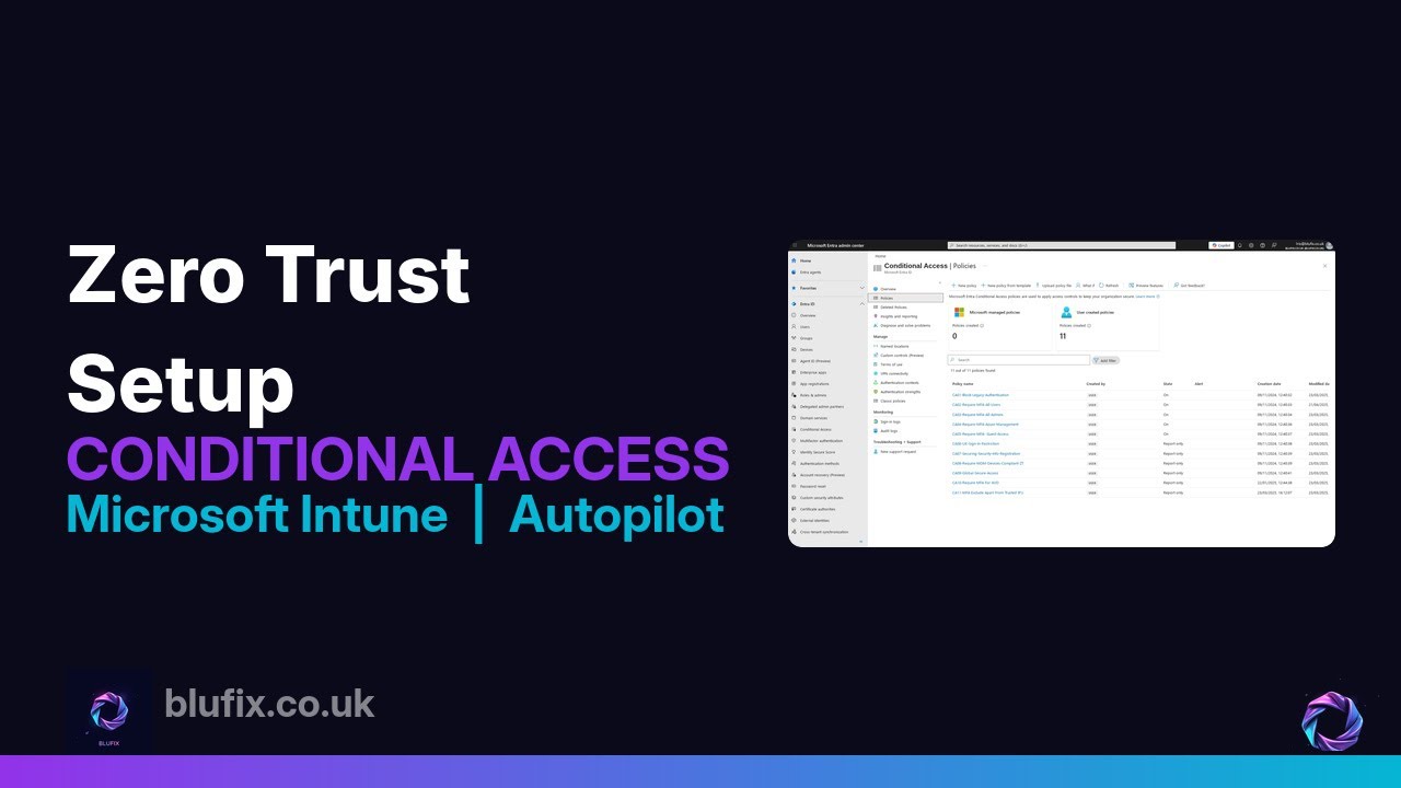 Zero Trust Conditional Access: Complete Setup Guide with Microsoft Intune & Autopilot