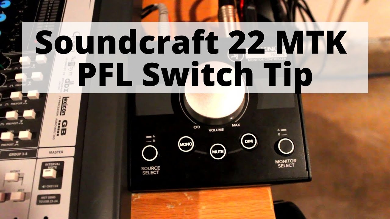 Soundcraft 22 MTK PFL Switch Hack / Workaround