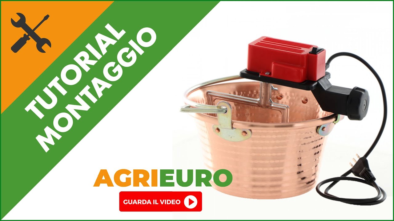 Paiolo  in rame elettrico   per polenta NuovaFac Cuoca Automatica base piana 4L - 5W: montaggio