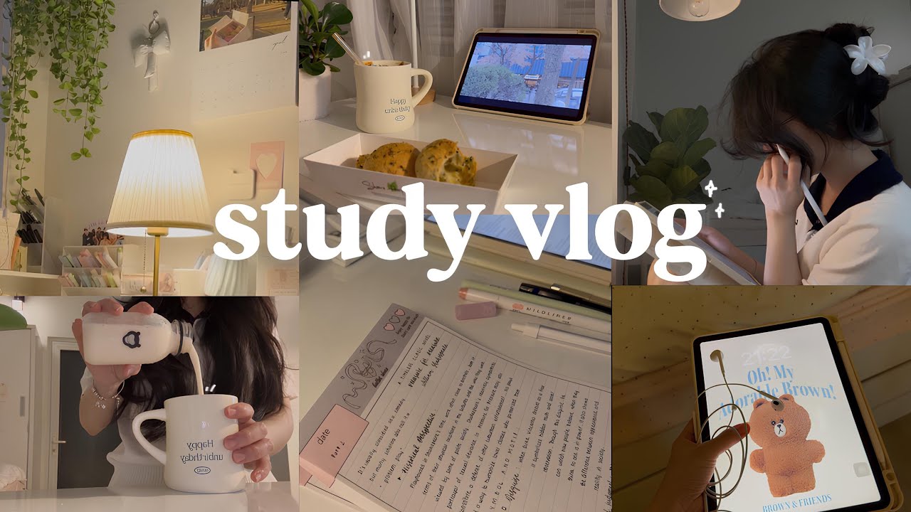 STUDY VLOG |  night rountine, productive day, studying, note ˚ ༘