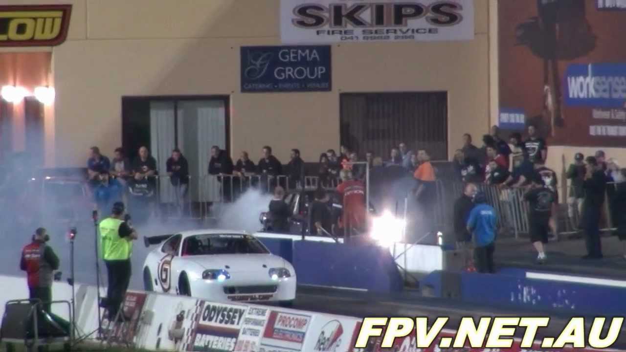 GAS MOTORSPORT 2JZ TURBO SUPRA RUNS 7.73 @ 191 MPH AT SYDNEY DRAGWAY 26.10.2012