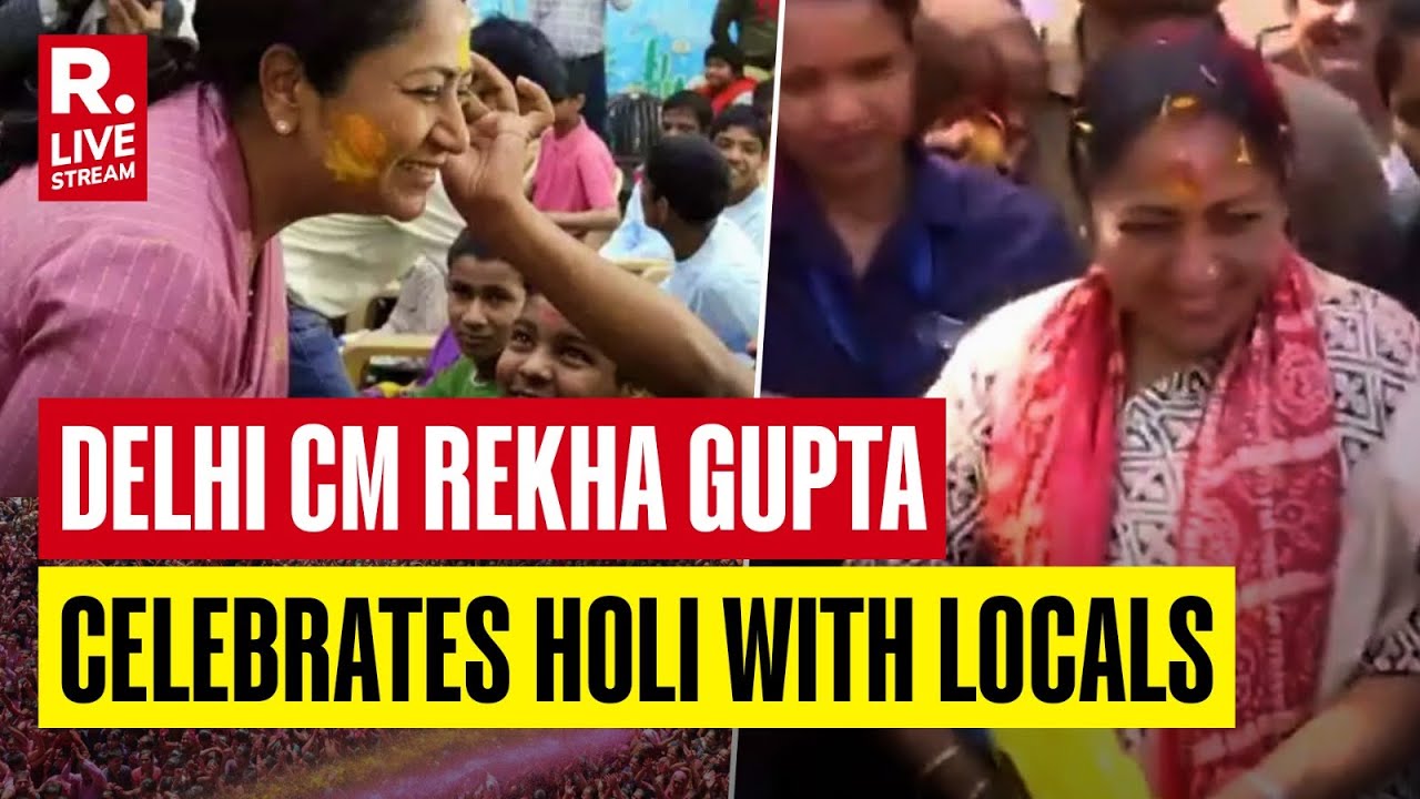 Delhi's Holi Celebrations LIVE: Newly Elected CM Rekha Gupta Celebrates With Locals | Holi 2025