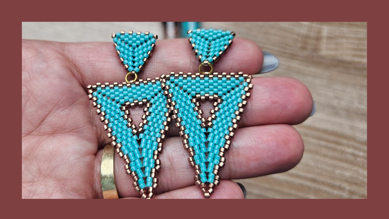Aretes/ Peyote Triangular/ peyote doble/Paso a Paso
