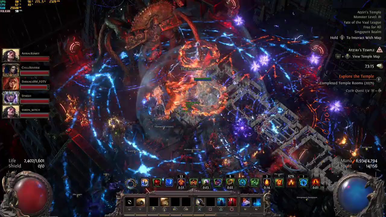 POE2 0.4 6 man no aurabot temple carry / uber arbiter carry (Oracle Aste Build)