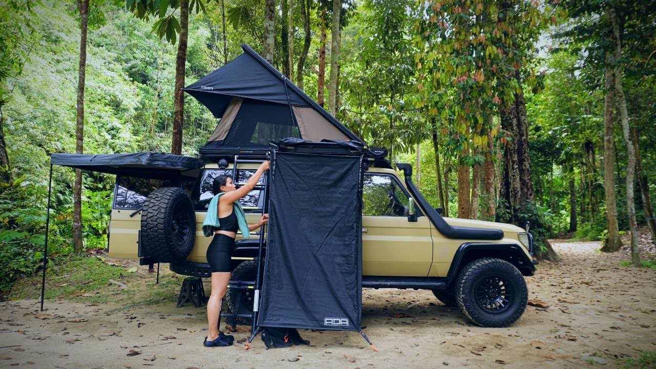 I Can Now Shower In the Wild | Solo Camping in a Rainforest with my Land Cruiser