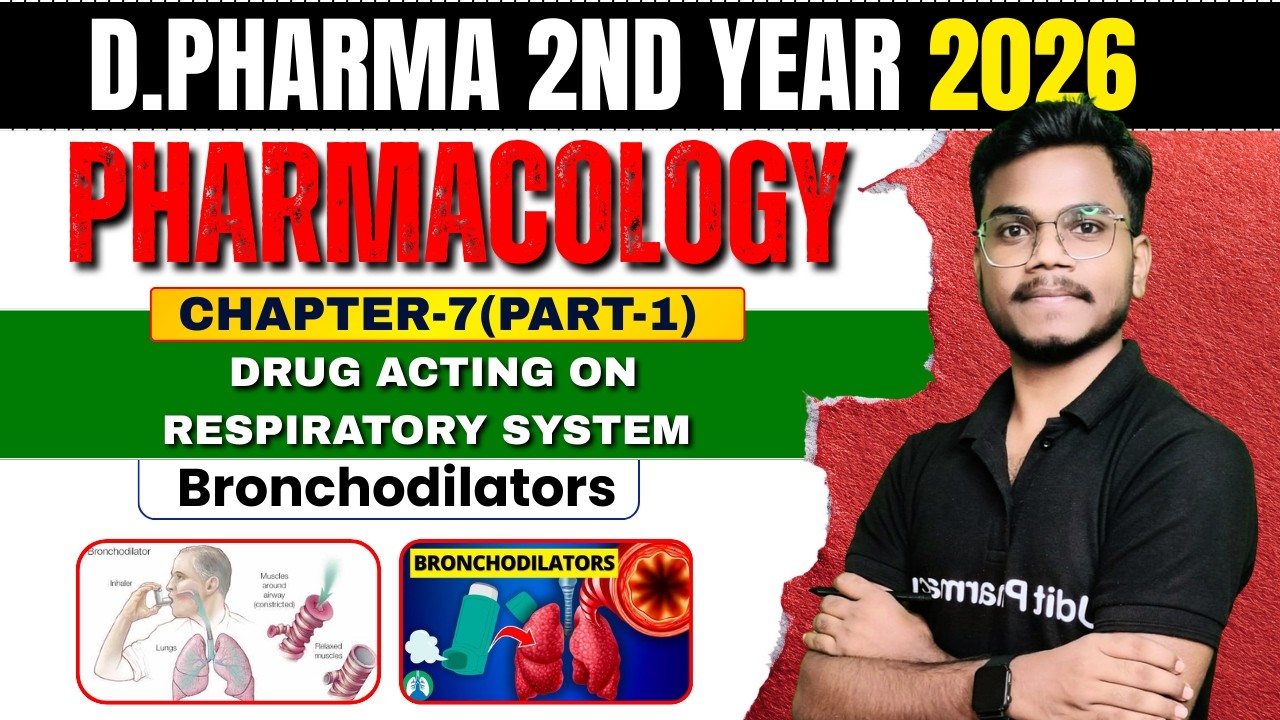 CH-7 (Part-1) | Drug Acting on Respiratory System | Bronchodilators | D Pharma 2nd Year Pharmacology