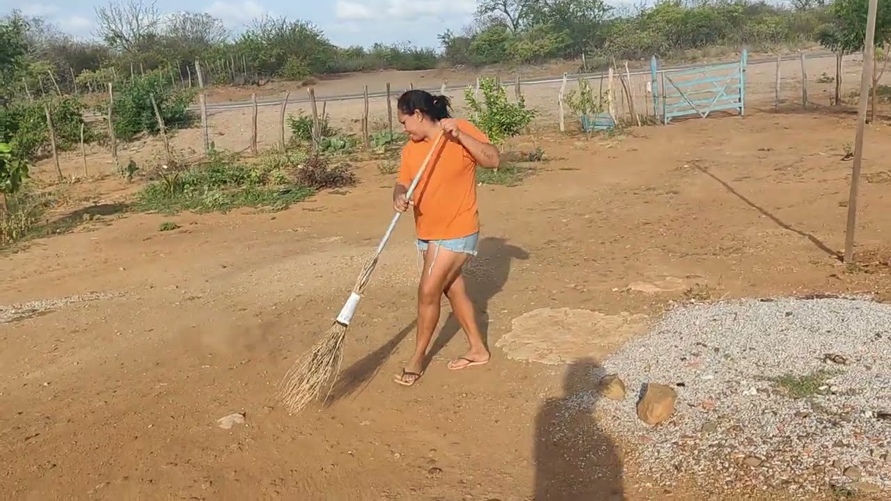 Hoje foi dia de fazer limpeza no quintal