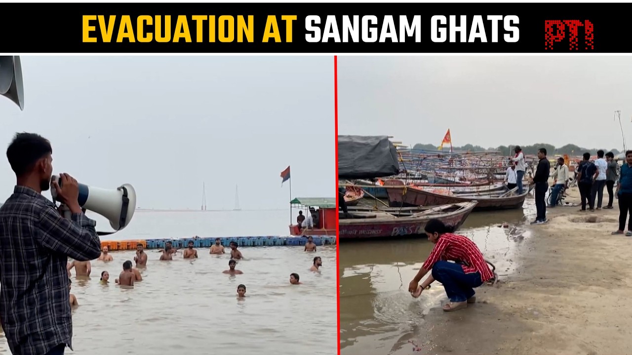 Rising Ganga water level triggers evacuations along Prayagraj's Sangam ghats