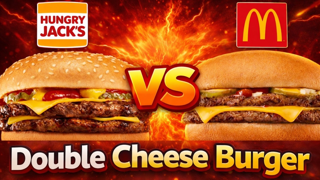 Двойной чизбургер из Hungry Jacks против двойного чизбургера из McDonald's — у кого самый лучший ...