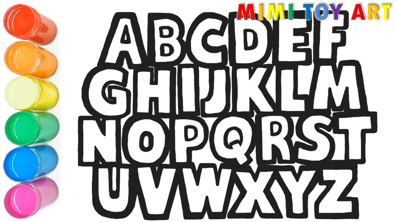 Glitter Alphabet A To Z Coloring And Drawing Coloring Pages Learn Colors For Kids | Mimi Toy Art🖌🖍️