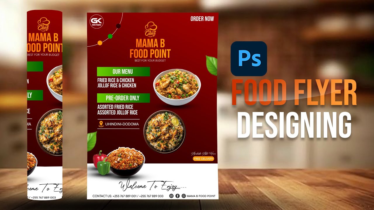 JINSI YA KUAANDAA FLYER SIMPLE YA MAUZO YA VYAKULA  KWA KUTUMIA ADOBE PHOTOSHOP