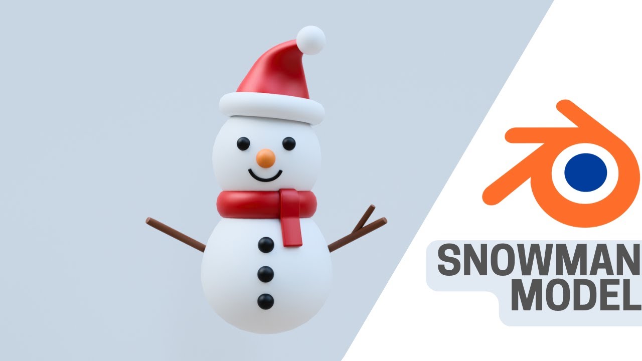 Blender 3D Snowman Tutorial | Easy Snowman Modeling