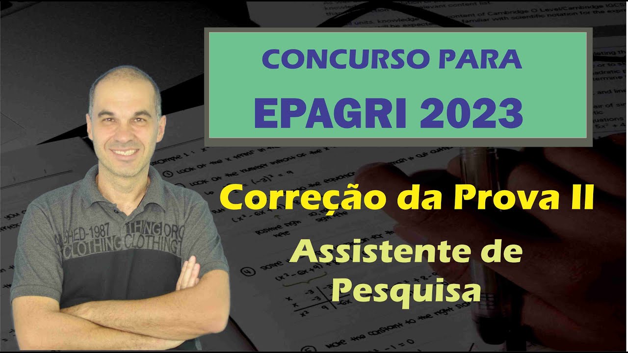 Epagri 2023 - FEPESE - Correção da Prova (parte II) - Assistente de Pesquisa