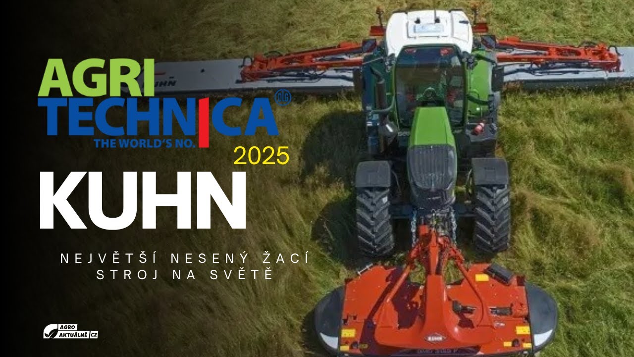 Kuhn na AGRITECHNICA 2025 - největší nesený žací stroj na světě, robot a nové postřikovače