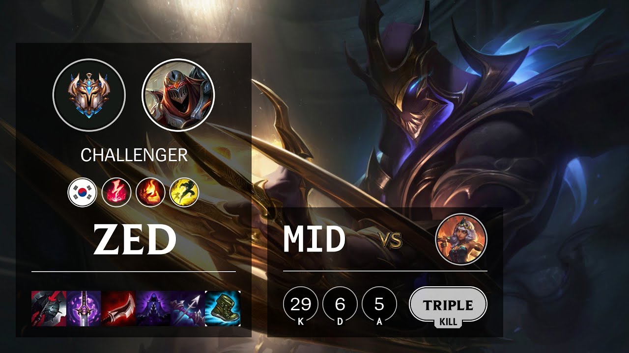 Zed Mid vs Qiyana - KR Challenger Patch 10.16