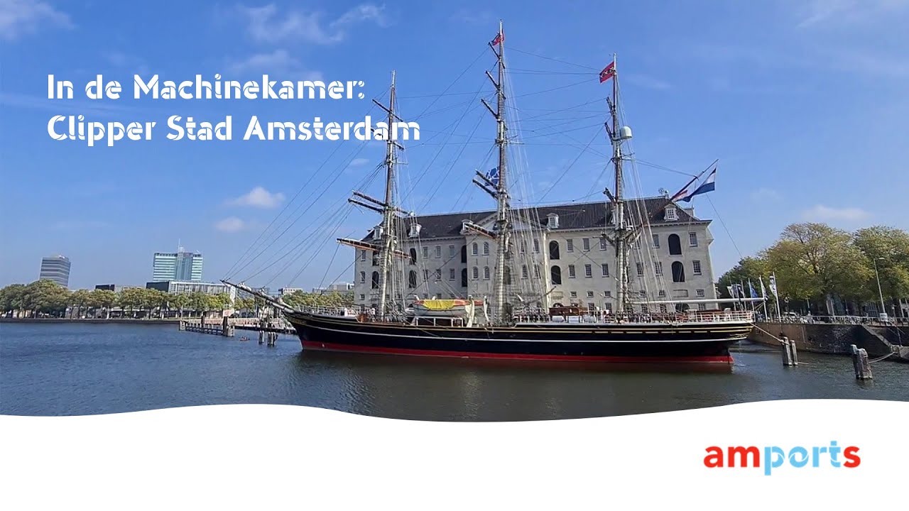 In de Machinekamer bij de clipper Stad Amsterdam