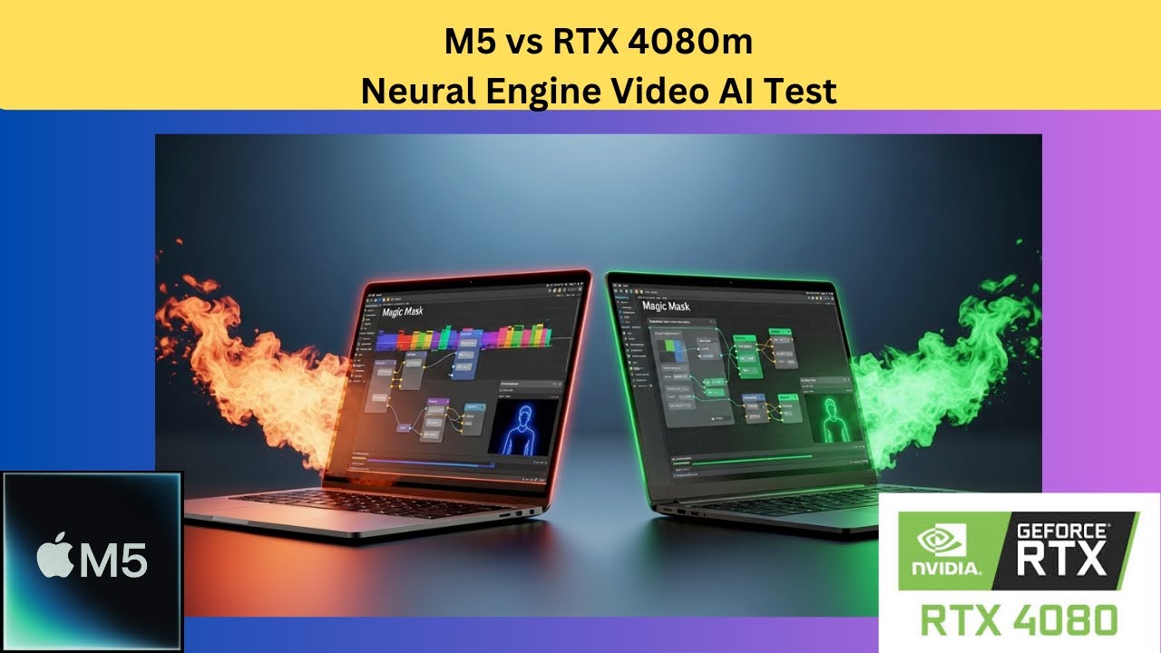 M5 vs RTX 4080m   Neural Engine Tests Video Editing   HD 1080p