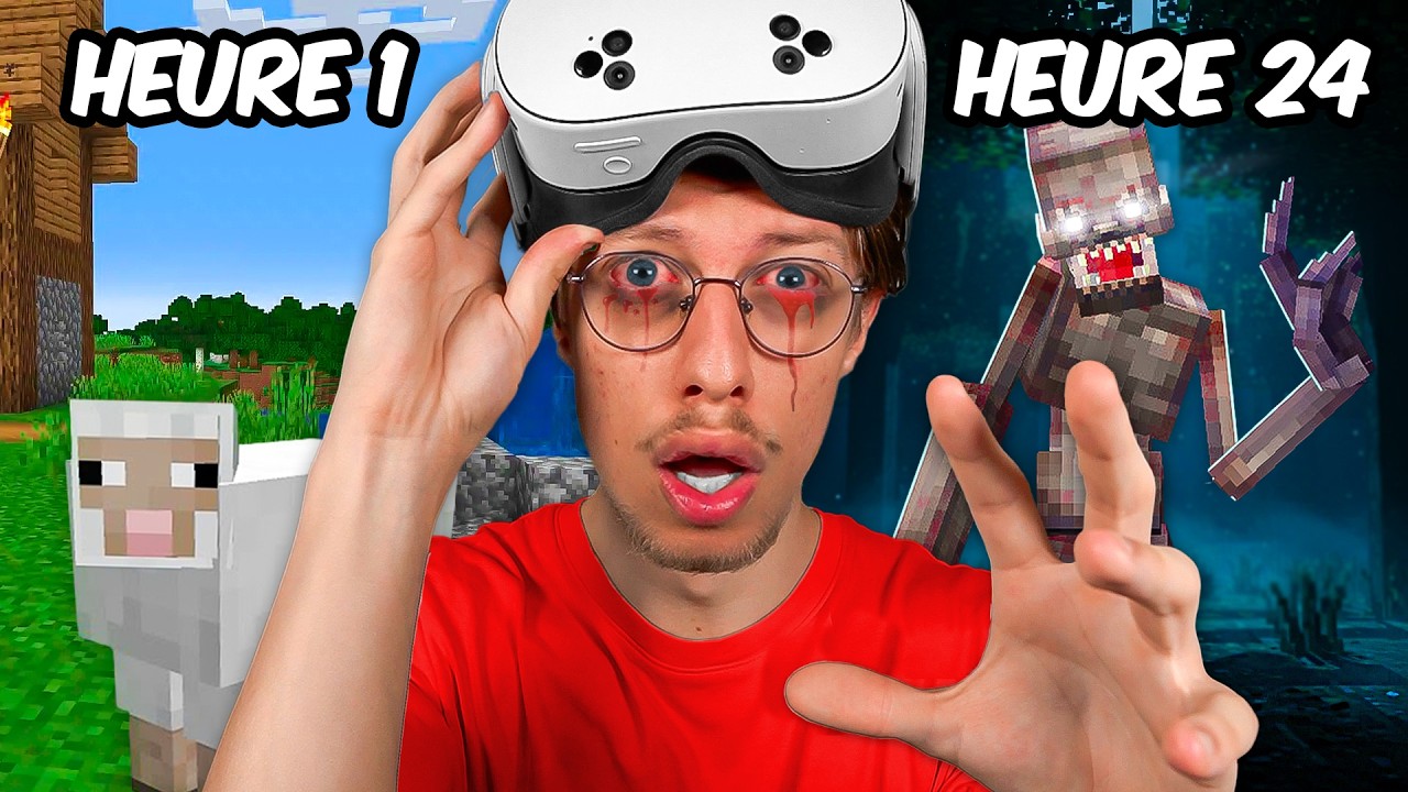 J’ai SURVÉCU 24H ENFERMÉ dans Minecraft en VR…