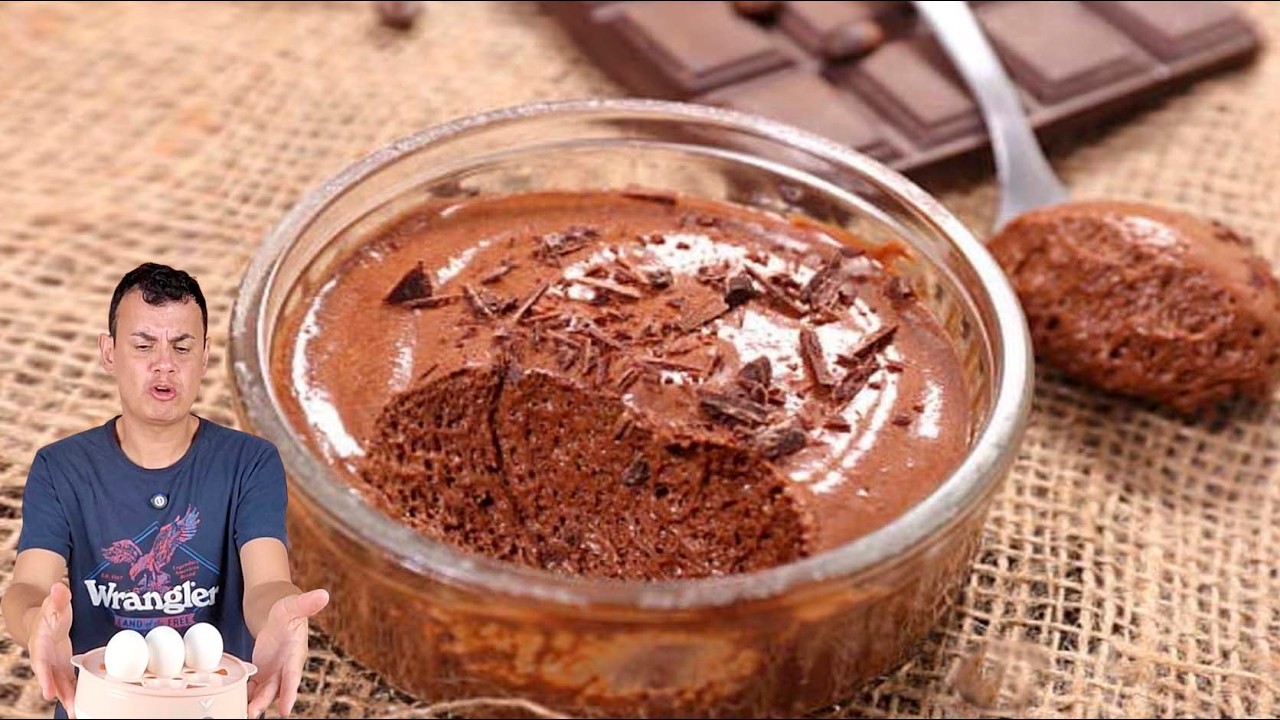Mousse de Fit de Chocolate com OVO COZIDO! 🍫🥚