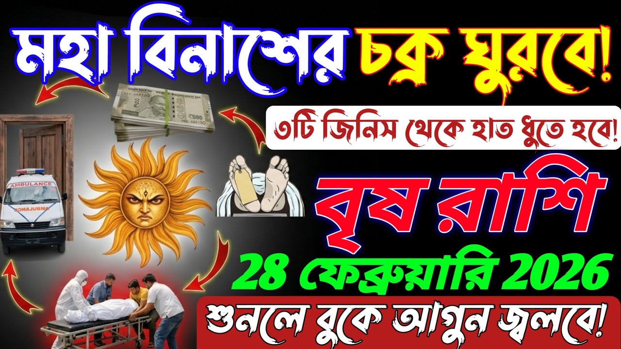 বৃষ রাশি♉26 ফেব্রুয়ারি 2026 থেকে মহাবিনাশের চক্র ঘুরবে, 3টি জিনিস থেকে হাত ধুতে হবে!Vrishabh Rashi