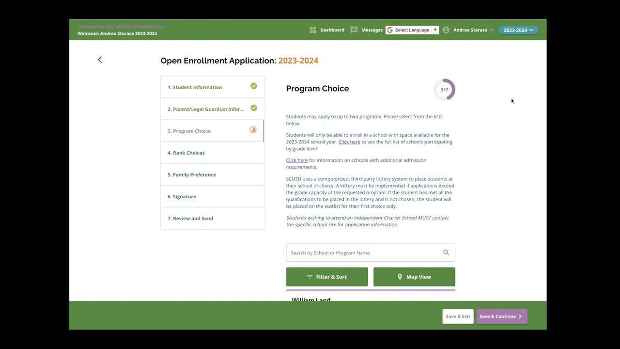 SchoolMint Open Enrollment (K-8) Application WalkThrough