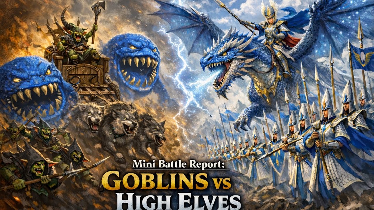 Warhammer The Old World Mini battle report Goblins Vs High Elves 2000 points