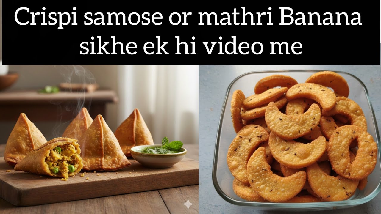 Crispy and tasty samose or mathri banana sikhe ek hi video me #samose #mathri #samoseracipy 