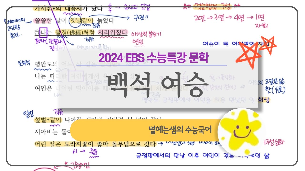 백석 여승 | 2024 수능특강 문학 | 현대시