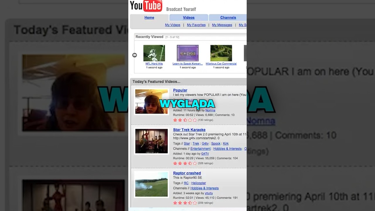 TA STRONA WYGLĄDA JAK YOUTUBE 15 LAT TEMU!