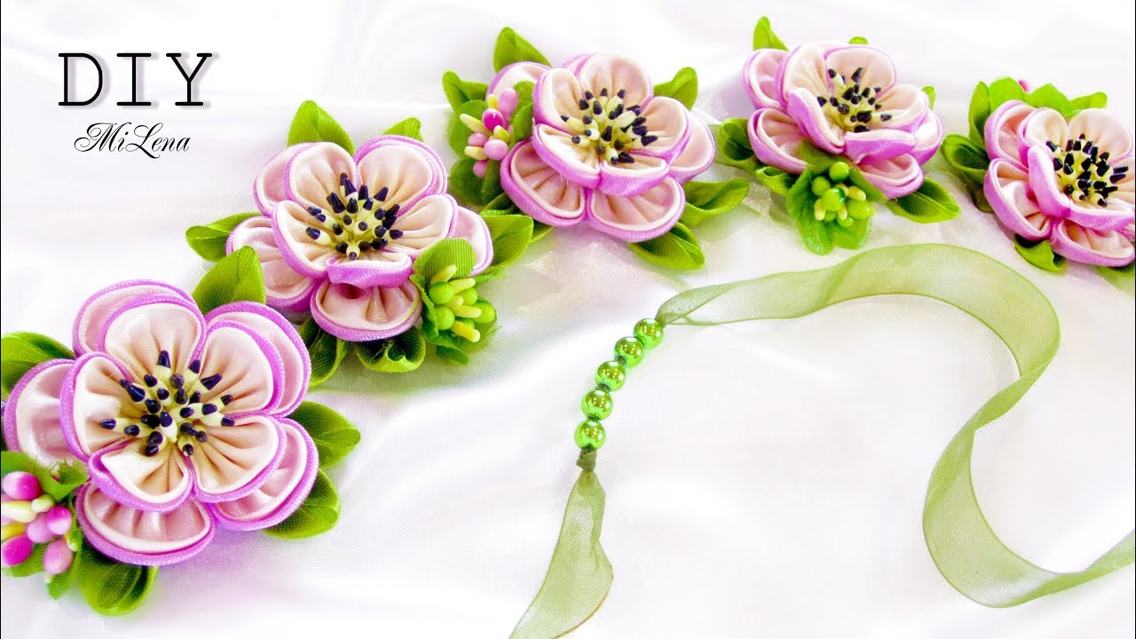 ЛЕНТА В КОСУ, МК / DIY Ribbon Braid
