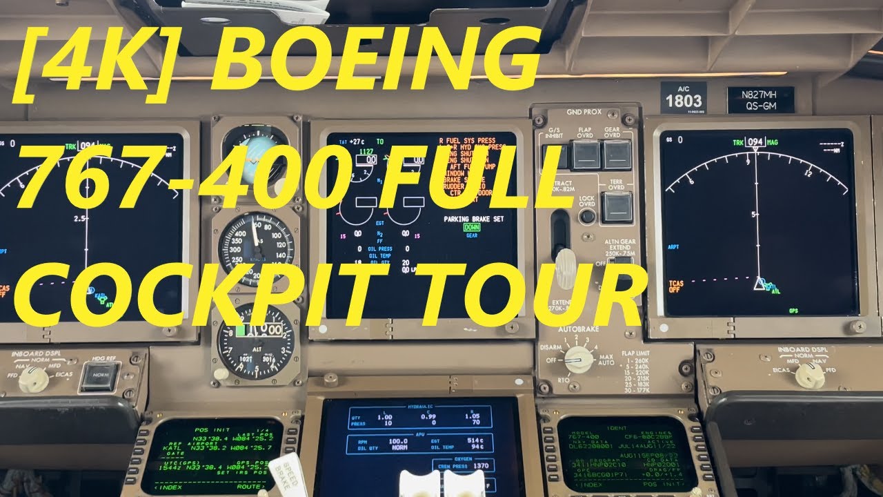 [4K] RARE Boeing 767-400 Full Cockpit Pilot’s POV