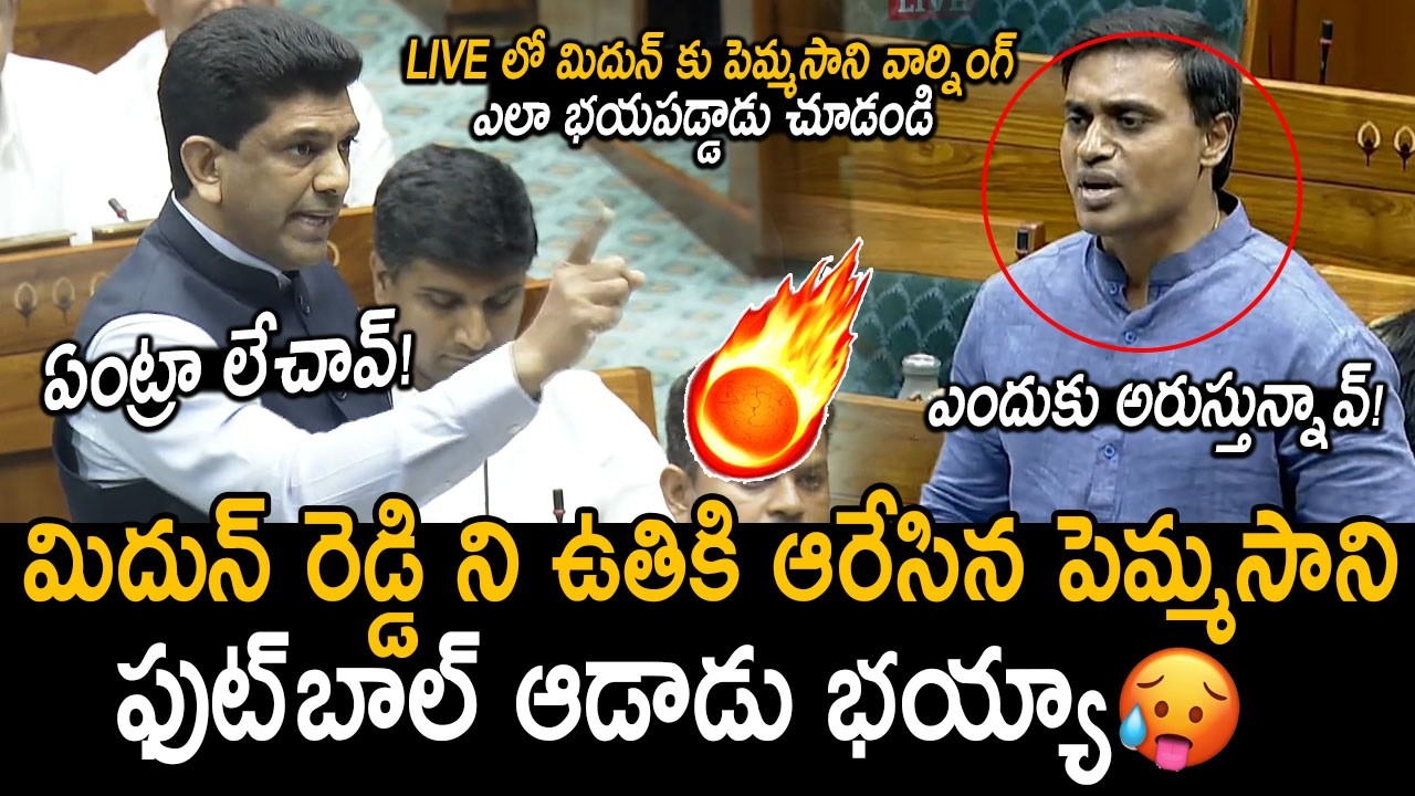 Pemmasani Strong Warning To PV Midhun Reddy In Parliment | Amaravati Bill | Chandrababu | YS Jagan