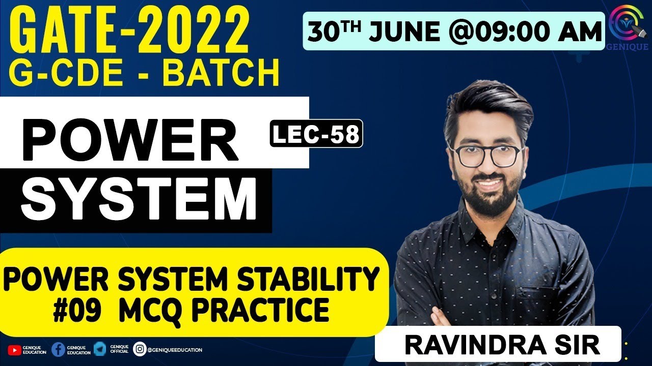 L58 | Power system stability #09  MCQ practice | POWER SYSTEM
