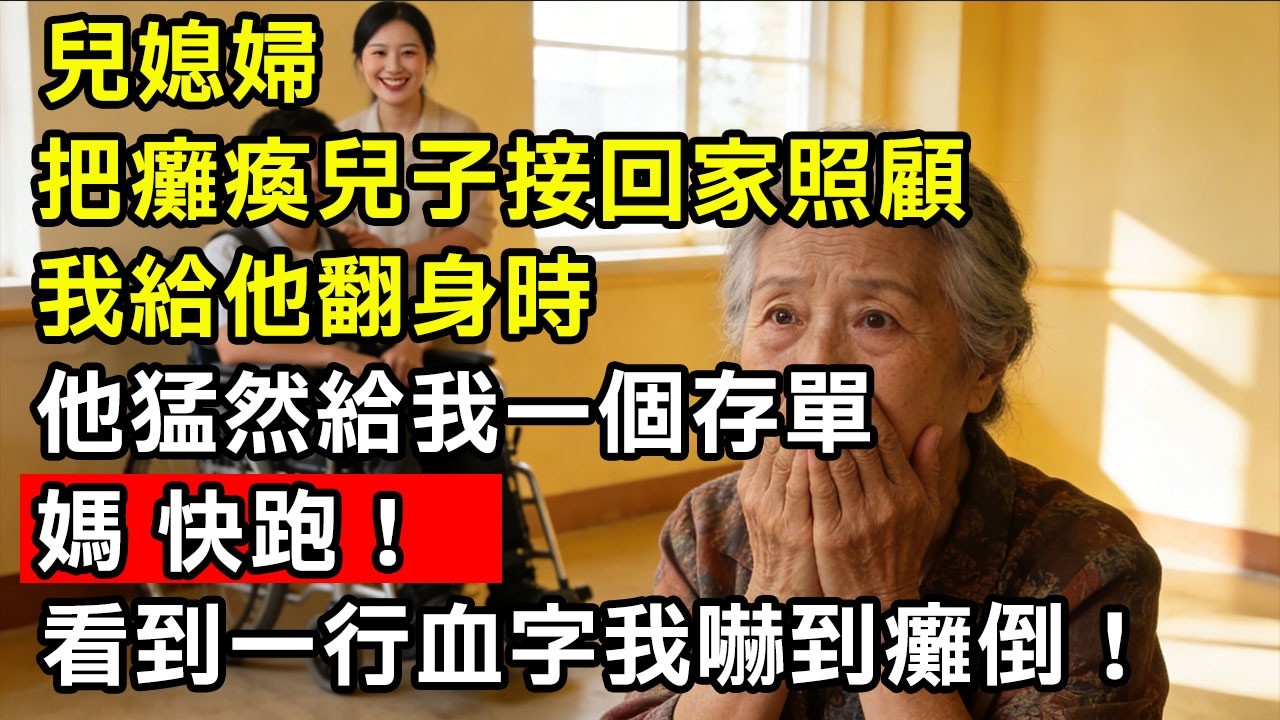 媳婦把癱瘓兒子接回家照顧，我給他翻身時他猛然給我一個存單，媽，快跑，看到一行血字和9位存款我嚇到癱倒！#命理解析#南怀瑾#天幹地支#人生轉運#流年運勢#易經#國學智慧#